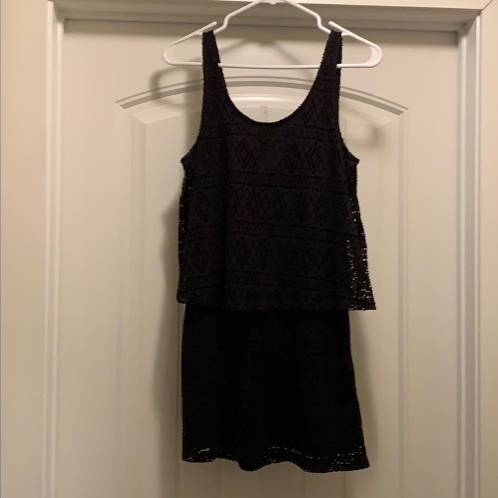 Cute express black lace romper